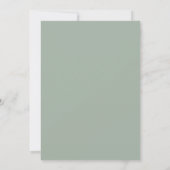 Elegante Sage Green Minimalistisch Script Wedding Einladung (Rückseite)