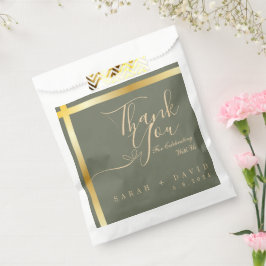 Elegante Sage Green mit Gold Stripe Wedding Geschenktütchen