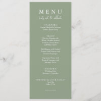 Elegante Sage Green Modern Essen wir Hochzeitsesse