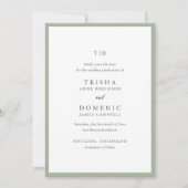 Elegante Sage Green Monogram Modern Wedding Save The Date (Vorderseite)