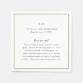 Elegante Sage Green Monogram Modern Wedding Serviette (Vorderseite)