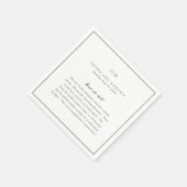 Elegante Sage Green Monogram Modern Wedding Serviette (Ecke)