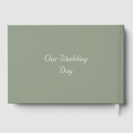 Elegante Sage Green Monogram Script Wedding Party Gästebuch (Rückseite)