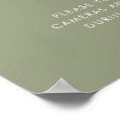 Elegante Sage Green Open Sites Unplugged Zeremonie Poster (Ecke)