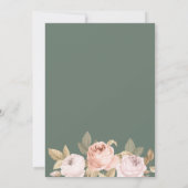 Elegante Sage Green Peony Wedding Einladung (Rückseite)