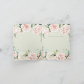 Elegante Sage Green Pink Floral Wedding Dankeskarte (Innenseite)