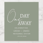 Elegante Sage Green Probe Dinner Hochzeit Weinetikett (Einzelnes Label)