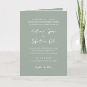 Elegante Sage Green QR Code Moderne Hochzeit Einladung (Vorderseite)