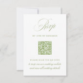 Elegante Sage Green QR Code UAWG Wedding Card RSVP Karte (Vorderseite)