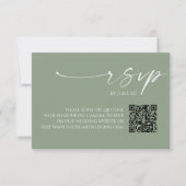 Elegante Sage Green QR Code Wedding RSVP Card Karte (Vorderseite)