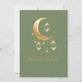 Elegante Sage Green Ramadan Iftar Einladung (Rückseite)
