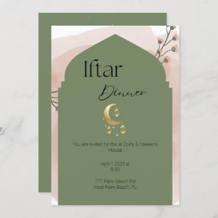 Elegante Sage Green Ramadan Iftar Einladung