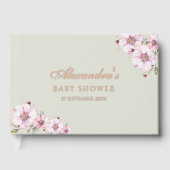 Elegante Sage Green Rose Blumenspülung Gästebuch (Vorderseite)