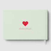 Elegante Sage Green Rose Gold Hochzeiten Jahrestag Gästebuch (Rückseite)