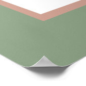 Elegante Sage Green Rose Gold Palm Wedding Willkom Poster (Ecke)