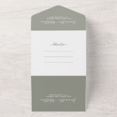 Elegante Sage Green Rustic Bohemisch Wedding All In One Einladung (Außenbereich)