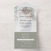 Elegante Sage Green Rustic Bohemisch Wedding All In One Einladung (Innen Boden)
