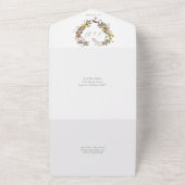 Elegante Sage Green Rustic Floral Heart Wedding All In One Einladung (Außenbereich)