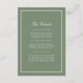 Elegante Sage Green Script Enclosure Card Begleitkarte (Vorderseite)