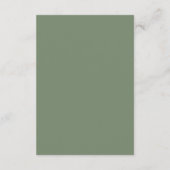 Elegante Sage Green Script Enclosure Card Begleitkarte (Rückseite)