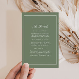 Elegante Sage Green Script Enclosure Card Begleitkarte