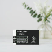 Elegante Sage Green Script Moderne Minimal Metalli Visitenkarte (Stehend Vorderseite)