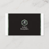 Elegante Sage Green Script Moderne Minimal Metalli Visitenkarte (Rückseite)