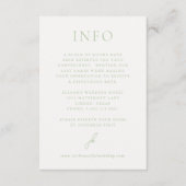 Elegante Sage Green Script Monogram Wedding Begleitkarte (Vorderseite)