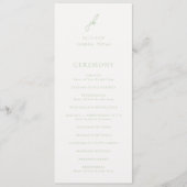 Elegante Sage Green Script Monogram Wedding Programm (Vorderseite)