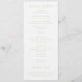 Elegante Sage Green Script Monogram Wedding Programm (Rückseite)