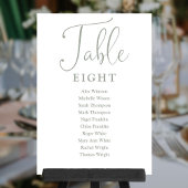 Elegante Sage Green Seating Chart Tischnummer