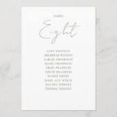 Elegante Sage Green Seating Chart Tischnummer (Rückseite)