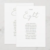 Elegante Sage Green Seating Chart Tischnummer (Vorne/Hinten)