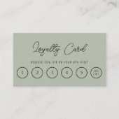 Elegante Sage Green Trendy Boho Moderne 6 Punch Treuekarte (Vorderseite)