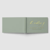 Elegante Sage Green und Gold Calligraphy Wedding Gästebuch (Voll)