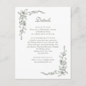 Elegante Sage Green Vintag Floral Wedding Begleitkarte (Vorderseite)