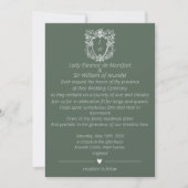 Elegante Sage Green Wappen Monogram Wedding Einladung (Vorderseite)