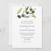 Elegante Sage Green Watercolor Olive Wedding Einladung (Vorderseite)