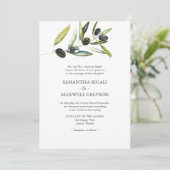 Elegante Sage Green Watercolor Olive Wedding Einladung (Stehend Vorderseite)