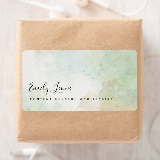 Elegante Sage Green Watercolor Rücksendeadresse (Insitu)