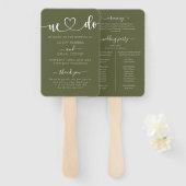 Elegante Sage Green We Do Wedding Program Hand Fan Fächer (Vorne und Hinten)