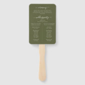 Elegante Sage Green We Do Wedding Program Hand Fan Fächer (Rückseite)