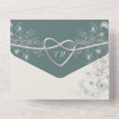 Elegante Sage Green Wedding All In One Einladung (Rückseite)