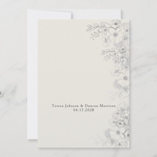 Elegante Sage Green Wedding Einladung (Rückseite)