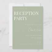 Elegante Sage Green Wedding Reception Einladung (Vorderseite)