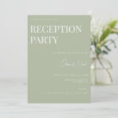 Elegante Sage Green Wedding Reception Einladung (Stehend Vorderseite)
