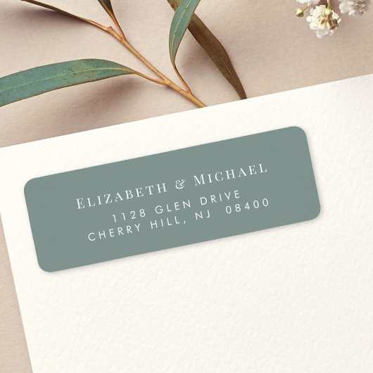 Elegante Sage Green Wedding Rücksendeadresse