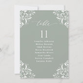Elegante Sage Green Wedding Seating Chart Sign Car Einladung (Vorderseite)