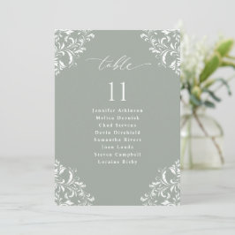 Elegante Sage Green Wedding Seating Chart Sign Car Einladung
