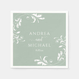 Elegante Sage Green Wedding Serviette